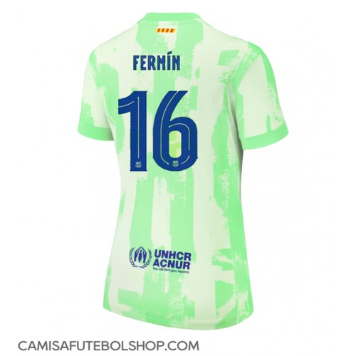 Camisa de time de futebol Barcelona Fermin Lopez #16 Replicas 3º Equipamento Feminina 2024-25 Manga Curta